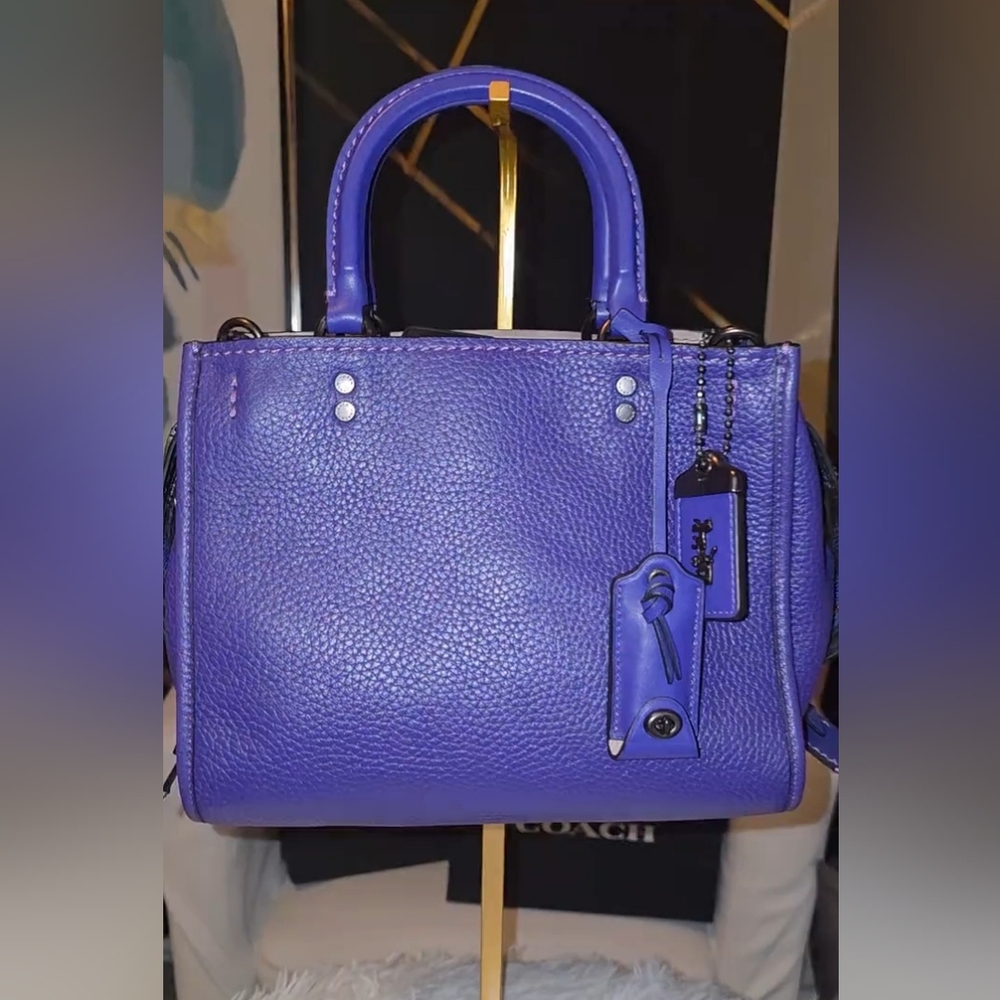 Coach LIMITED EDITION Rogue 25 Disney Dark Fairy-Purple+Coach Minnie Charm & Bow